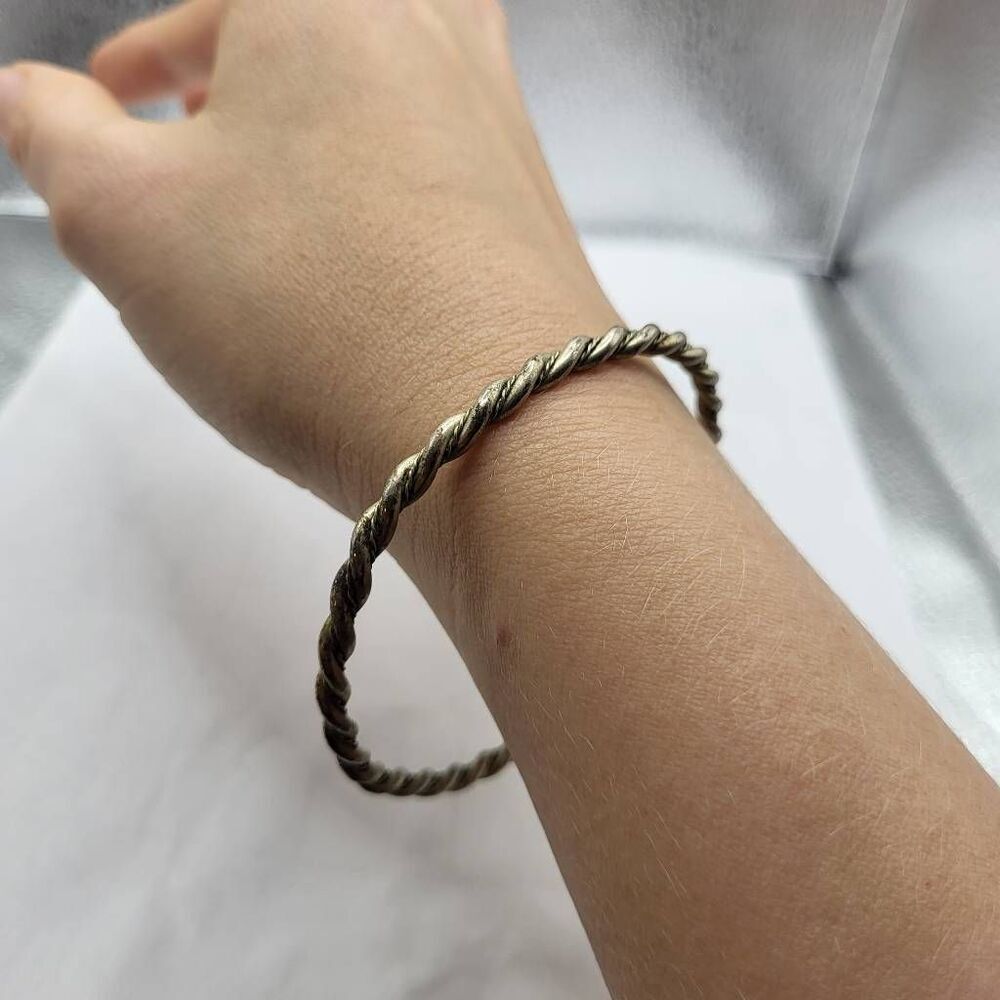 Vintage Sterling Silver Rope Wrapped Bracelet